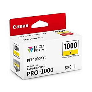ČRNILO CANON PFI-1000 RUMENA ZA IMAGEPROGRAF PRO-1000, 80 ml