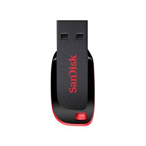 USB DISK SANDISK 16GB CRUZER BLADE, 2.0, črno-rdeč, brez pokrovčka