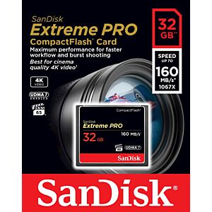 CF SANDISK 32GB EXTREME PRO UDMA7, 160/150MB/s, VPG-65