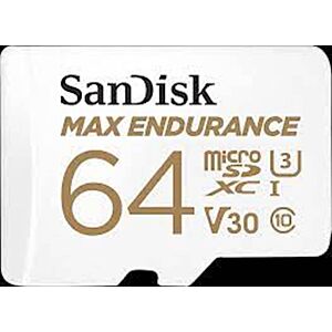 SDXC SanDisk micro 64GB MAX ENDURANCE, 100/40MB/s, C10, U3, V30, adapter