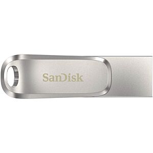 USB C & USB DISK SanDisk 64GB Ultra Dual LUXE, 3.1, srebrn, Type-A in C, kovinski, branje do 150MB/s