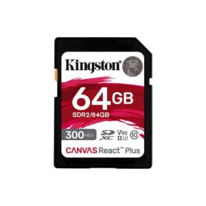 SDXC KINGSTON 64GB Canvas REACT Plus, 300MB/260MB/s, UHS-II, C10, U3, V90