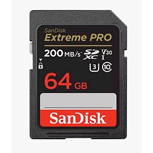 SDXC SANDISK 64GB EXTREME PRO, 200/90MB/s, UHS-I, C10, U3, V30