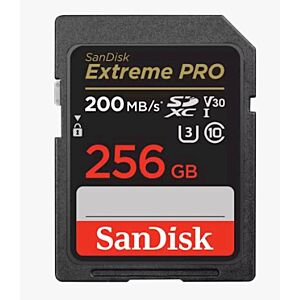 SDXC SANDISK 256GB EXTREME PRO, 200/140MB/s, UHS-I, C10, U3, V30