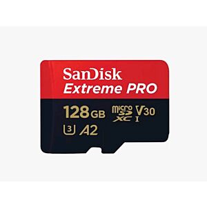 SDXC SANDISK MICRO 128GB EXTREME PRO, 200/90MB/s, A2, UHS-I, C10, V30, U3, adapter