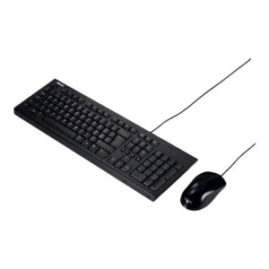 Tipkovnica z miško ASUS U2000 Wired Keyboard and Mouse Set, žični komplet, črn