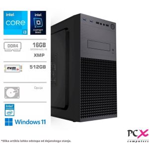 Računalnik PCX Exam 235, i3 13100/16GB/500GB/Win11 Pro