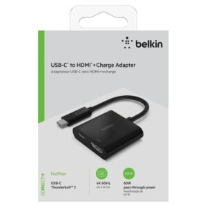 Belkin USB-C to HDMI Adapter, (60W PD) ČRN