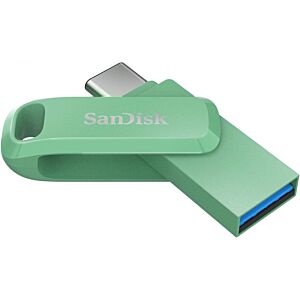 USB C & USB disk SanDisk 256GB Ultra Dual GO, 3.1/3.0, b do 400 MB/s, zelena