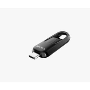 USB C DISK SANDISK 128GB Ultra Slider, 3.2 Gen1, 400 MB/s, črn