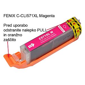 FENIX C-CLI-571XL Magenta-škrlatna 12,2ml za Canon Pixma MG5750, MG6850, MG6851, MG7750, MG7751, MG7752 - izpis enak originalu