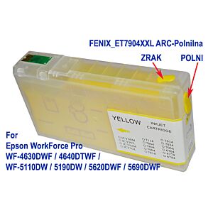 FENIX T7904XXL Yellow ARC-Polnilna z 36ml črnila za WorkForce Pro WF-4630DWF, WF-4640DTWF, WF-5110DW, WF-5190DW, WF-5620DWF, WF-5690DWF nadomešča kartušo Epson C13T79044010, 79XL
