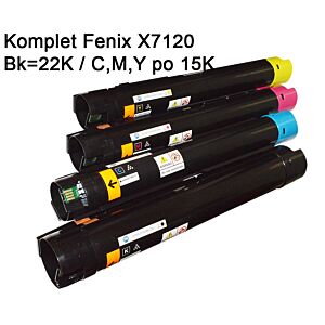 Komplet 4 tonerjev Fenix X7120 B+C+M+Y za tiskalnk Xerox Work Centre 7120, 7125, 7220, 7225, črn za 22.000 strani barvni za po 15.000 strani