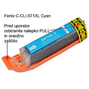 FENIX C-CLI-571XL Cyan-modra 12,2ml za Canon Pixma MG5750, MG6850, MG6851, MG7750, MG7751, MG7752 - izpis enak originalu