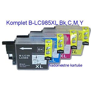 Komplet FENIX B-LC985XL BK, C, M, Y ( Cyan, Magenta, Yellow in Bk gratis ) (3+1gratis) kartuše nadomestne za Brother tiskalnike - velike kapacitete XL ( črna 28ml, vsaka barvna po 19ml )