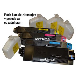 FENIX TK-5140 BCMY komplet 4. tonerjev za za Kyocera Ecosys P6130cdn, M6030cdn, M6530cdn -  črn za 7.000 str. barvni po 5.000 strani