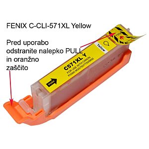 FENIX C-CLI-571XL Yellow-rumena 12,2ml za Canon Pixma MG5750, MG6850, MG6851, MG7750, MG7751, MG7752 - izpis enak originalu