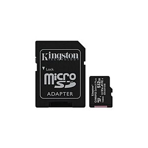 SDXC KINGSTON MICRO 512GB CANVAS SELECT Plus, 100/85MB/s (r/w), C10 UHS-I, adapter