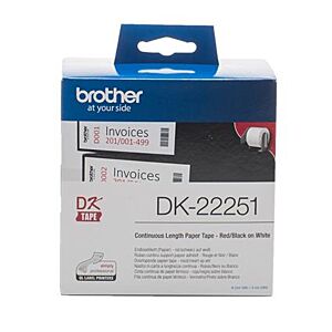 Brother DK22251 Neskončne nalepke 2-barvni tisk papirnate, 62mm x 15,24 m, serija QL-8xx