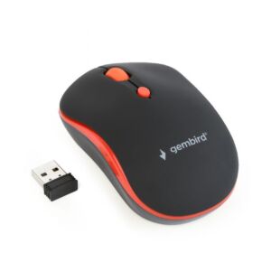 Brezžična optična miška, črno/rdeče barve, za prenosnike ločljivosti do 1600dpi s 4 gumbi in kolescem