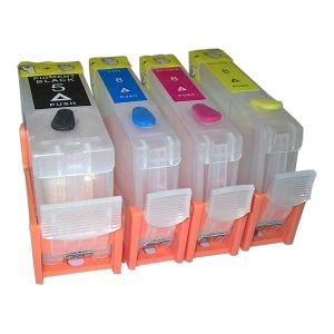 Fenix iP3300 ARC polnilne kartuše PGI5Bk-CLI8 C,M,Y, z ARC ( auto reset čipom ) za tiskalnike Canon PIXMA iP3300, iP3500, MP510, MP520, MX700, iX4000, iX5000, brez črnila - prazne, prozorne