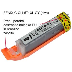 FENIX C-CLI-571XL GY - siva 12,2ml za Canon Pixma MG7750, MG7751, MG7752 - izpis enak originalu