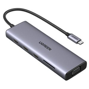 UGREEN 15601 10-v-1 USB-C/RJ45/HDMI/VGA 4K 100W dock priklopna postaja
