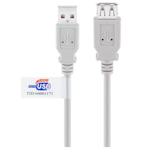 GOOBAY USB-A 2.0 (M) na USB 2.0 (Ž) Hi-Speed 3m beli podaljševalni kabel