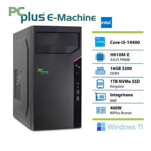PCPLUS e-machine i5 14400 16GB DDR5 1TB SSD Windows 11 Pro namizni računalnik