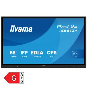 IIYAMA ProLite TE5513A-B3AG 138,8cm (55") 4K IPS 24/7 DP/HDMI/USB-C EDLA zvočniki na dotik interaktivni monitor