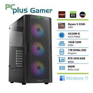 PCPLUS Gamer Ryzen 5 5500 16GB 1TB SSD RTX 5050 8GB Windows 11 Home gaming namizni računalnik