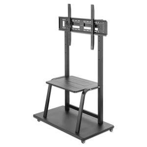 Multimedijski voziček 37''-100'' MANHATTAN, 150kg, naklon 0°, črne barve
