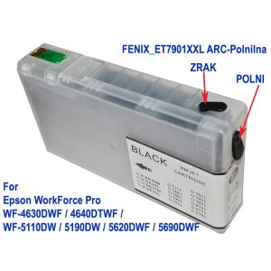 FENIX T7901XXL Bk ARC-Polnilna z 70ml črnila za WorkForce Pro WF-4630DWF, WF-4640DTWF, WF-5110DW, WF-5190DW, WF-5620DWF, WF-5690DWF nadomešča kartušo Epson C13T79014010, 79XL