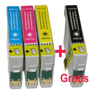 Komplet FENIX RE-T0711~714 ( C + M + Y+ Bk ) (3+1gratis) kartuše za Epson Stylus D92, D120, DX4400, DX4450, DX7450, DX8400, DX8450, SX105, SX205,  SX405,  13ml po barvi, veliko polnenje - 120% več črnila po barvi