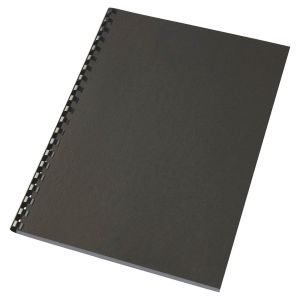 GBC platnica za vezavo LeatherGrain, A4, 250g, črna, 100/1