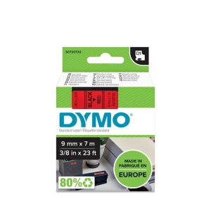DYMO D1 trak 9 mm, črna na rdeči, 40917