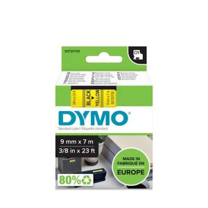 DYMO D1 trak 9 mm, črna na rumeni, 409180