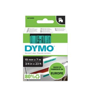 DYMO D1 trak 19 mm, črna na zeleni, 458090