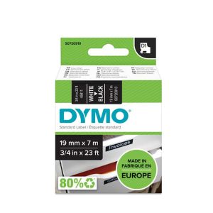 DYMO D1 trak 19 mm, bela na črni, 45811
