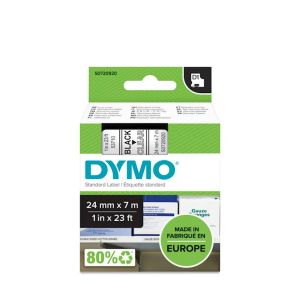 DYMO D1 trak 24 mm, bela na črni, 53721