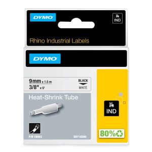 DYMO trak Rhino HST 9 mm, črna na beli