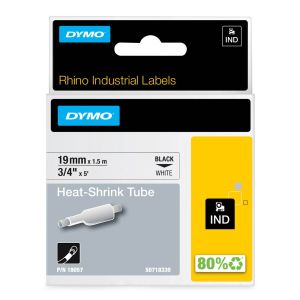 DYMO trak Rhino HST 19 mm, črna na beli