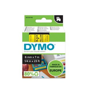 DYMO D1 trak 6 mm, črna na rumeni, 436180