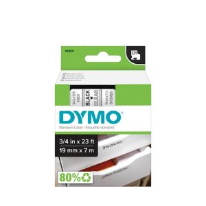 DYMO D1 trak 19 mm, črna na prozorni, 45800