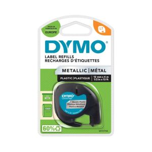 DYMO LT trak 12 mm, črna na metalni, 91208
