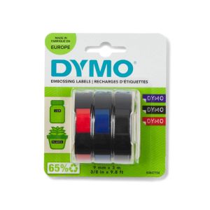 Dymo trak za mehanski tisk, črn - moder - rdeč, 3/1