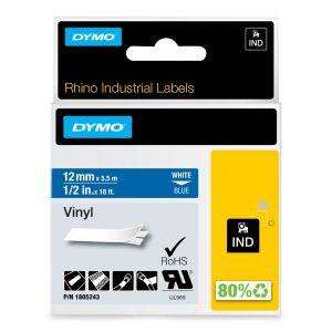 RHINO IND trak 12 mm, bela na modri, vinil