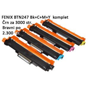 Komplet 4 tonerjev FENIX B-TN247 Bk + C + M + Y za za Brother DCP-L3510CDWM, DCP-L3550CDW, HL-L3210CW, HL-L3230CDW, HL-L3270CDW, HL-L3290CDW, MFC-L3710CW, MFC-L3730CDN, MFC-L3750CDW, MFC-L3770CDW - nadomestni