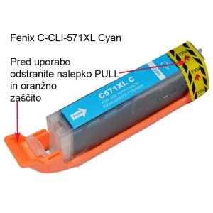 FENIX C-CLI-571XL Cyan-modra 12,2ml za Canon Pixma MG5750, MG6850, MG6851, MG7750, MG7751, MG7752 - izpis enak originalu