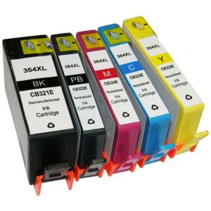 Fenix komplet ( C-HP364XL multipack 5 kartuš ) (4+1gratis) nadomešča HP364XL Pbk + HP364XL C + HP364XL M + HP364XL Y + HP364XLBk gratis nadomestne kartuše z novimi čipi visoke XL kapacitete